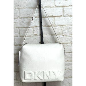 DKNY Donna Karen Zia Small Hobo White Ivory Handbag Shoulder Bag